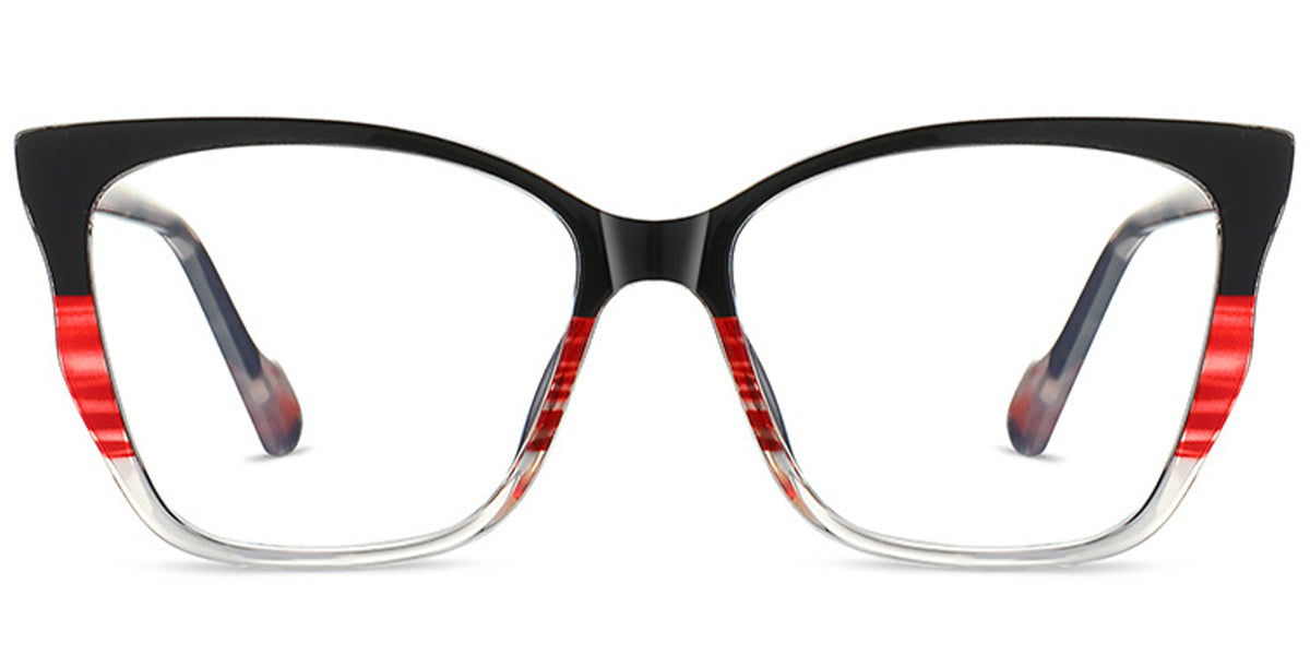 Elmina – Pattern-Red Glasses