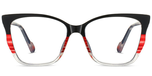 Elmina – Pattern-Red Glasses