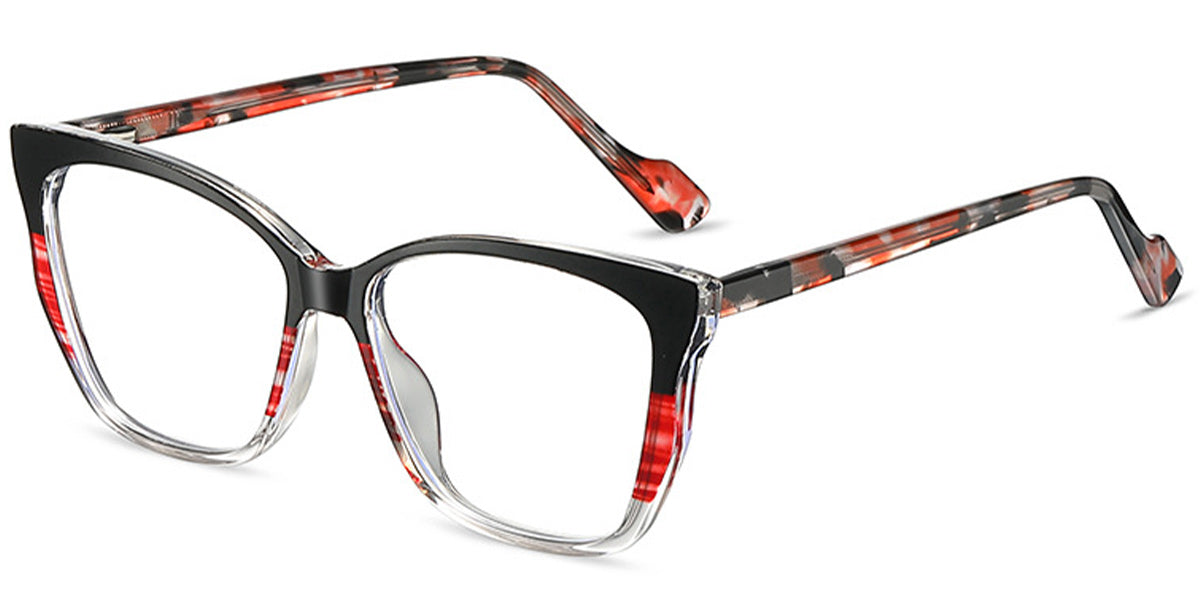 Elmina – Pattern-Red Glasses